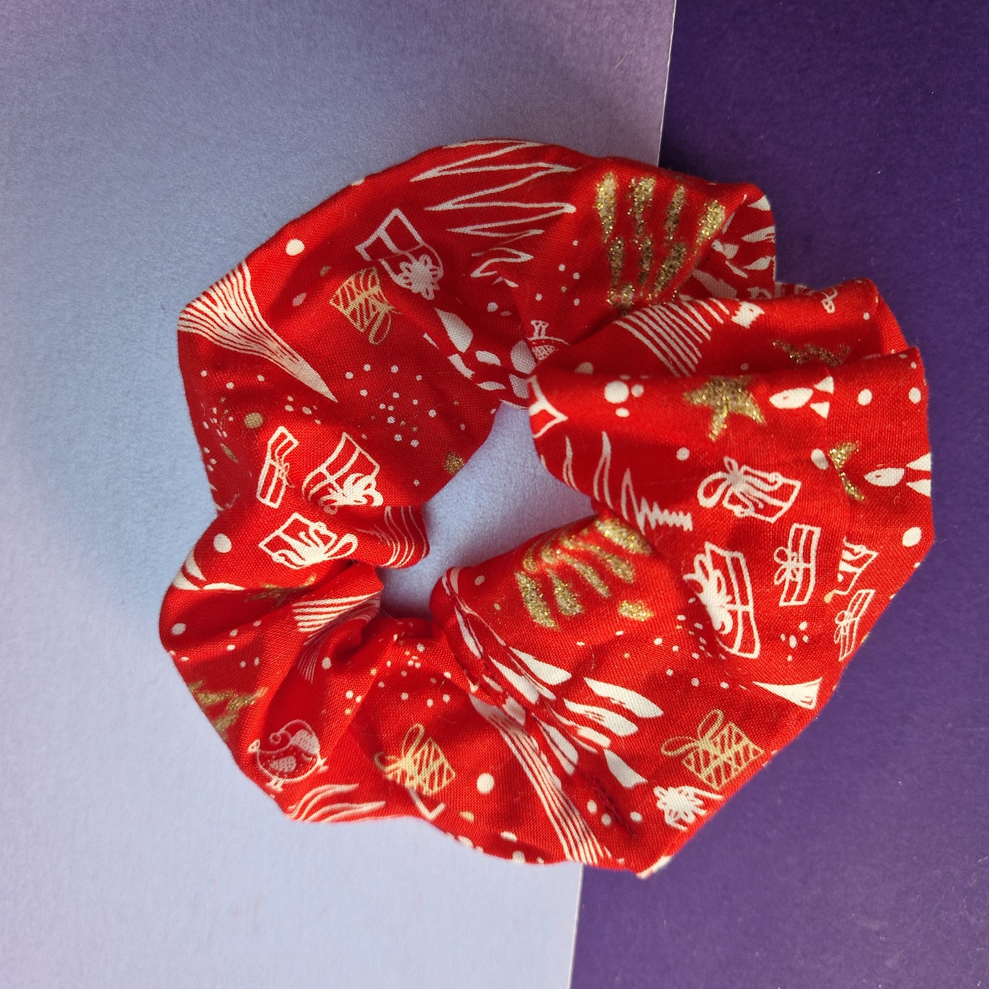 Red gift cotton hair scrunchie