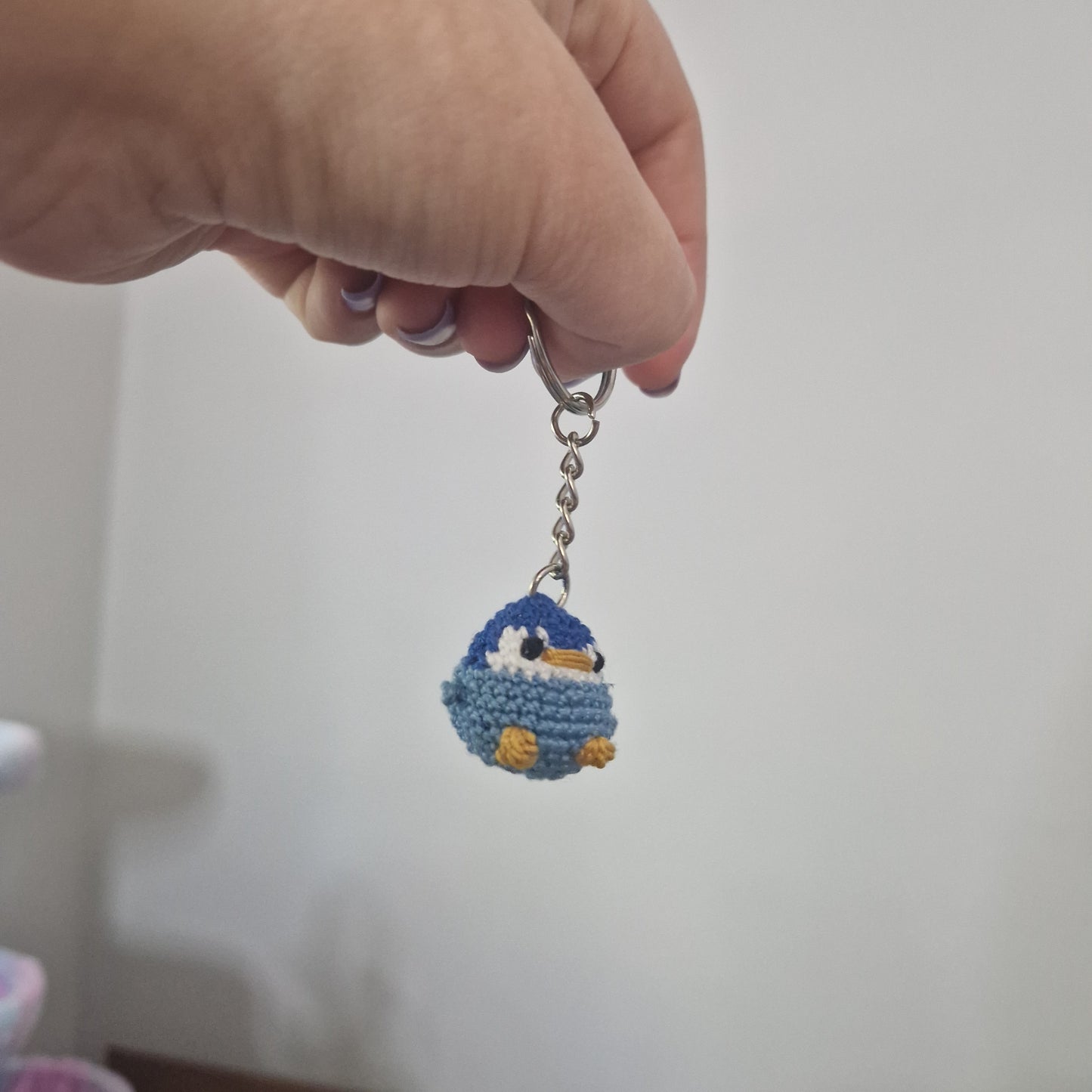 Baby Penguin micro crochet keyring