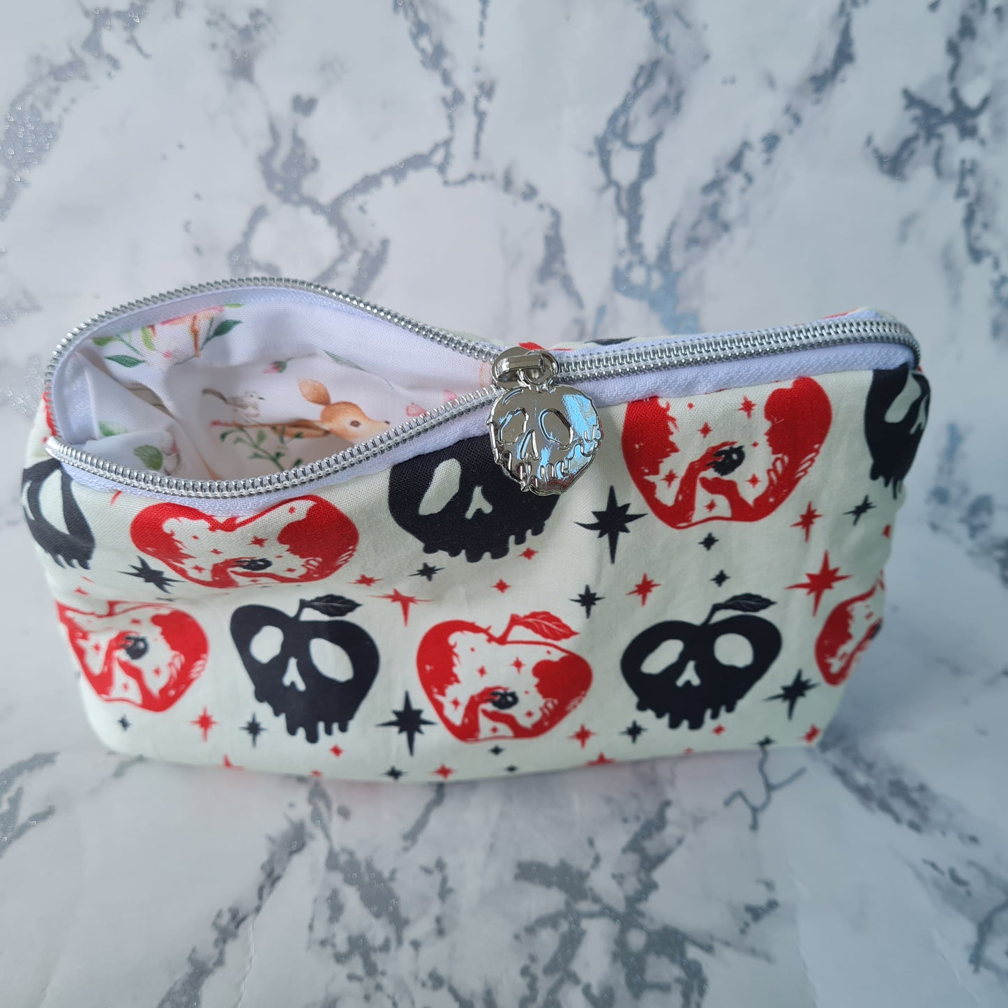 Poison Apple lined triangle cosmetic bag with zipper - Villains