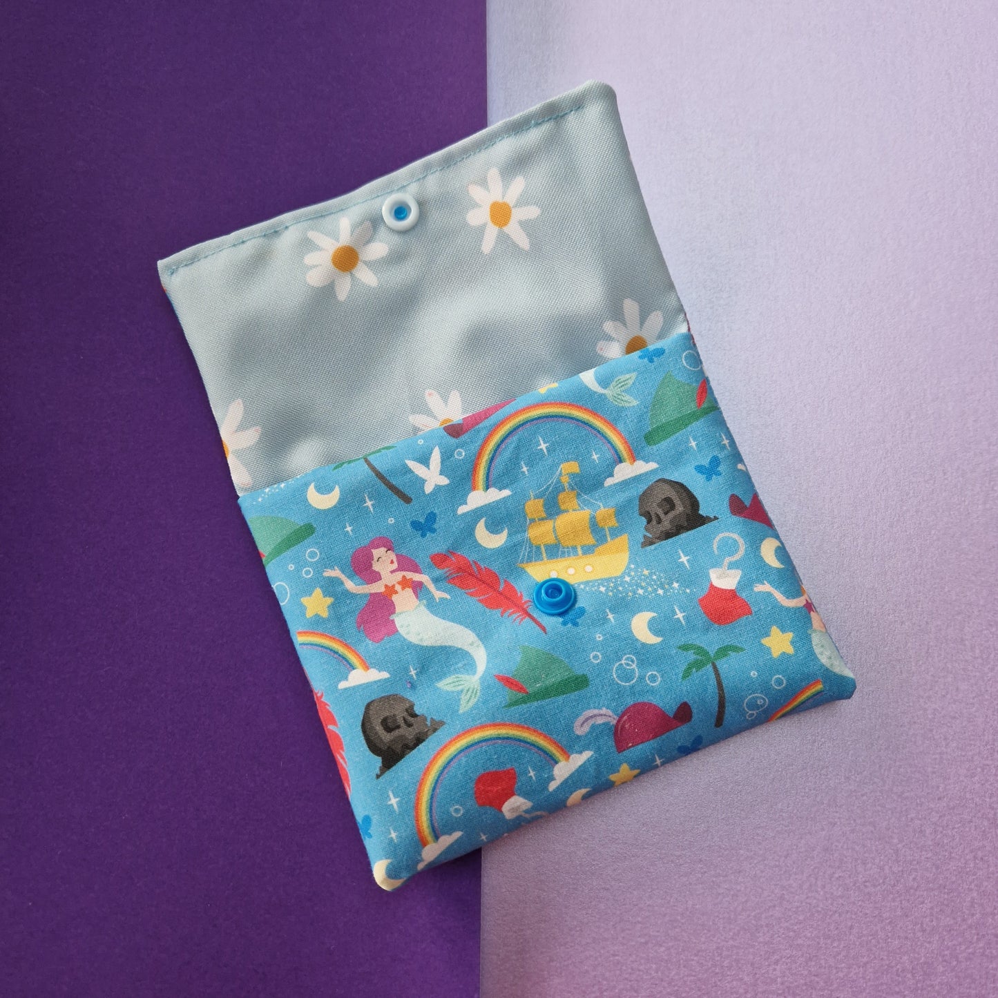 Pirates, mermaids and fairies double pocket Face Wipe Snap Pouch