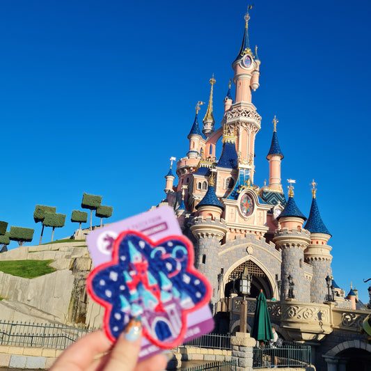 30th Anniversary Castle iron-on embroidered patch