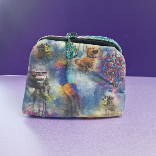 Wilderness Explorer mini triangle shaped pouch cosmetic bag with castle zipper pull