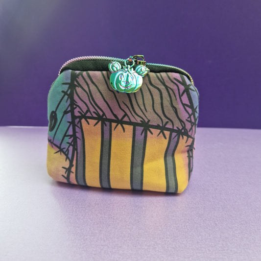 Sally Dress mini triangle shaped pouch cosmetic bag with pumpkin mouse zipper pull