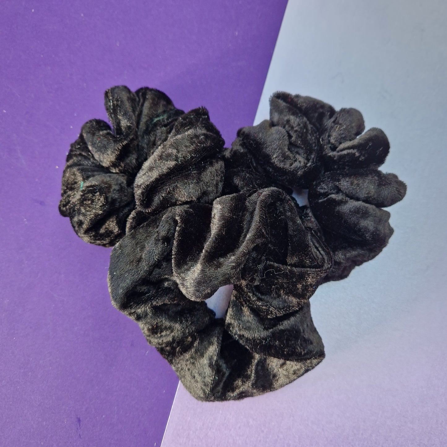Black velvet hair scrunchie