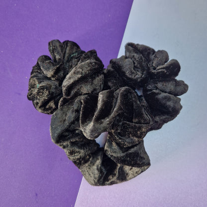 Black velvet hair scrunchie