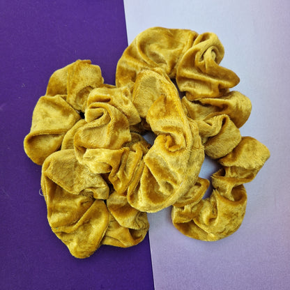 Gold velvet hair scrunchie