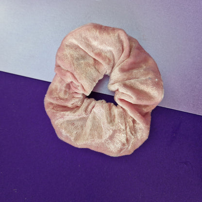 Pink velvet hair scrunchie