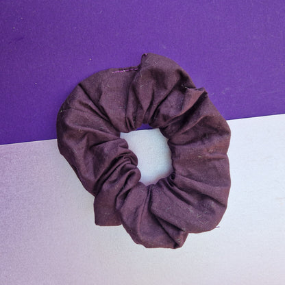 Purple cotton hair scrunchie