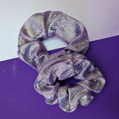 Purple smooth glitter hair scrunchie