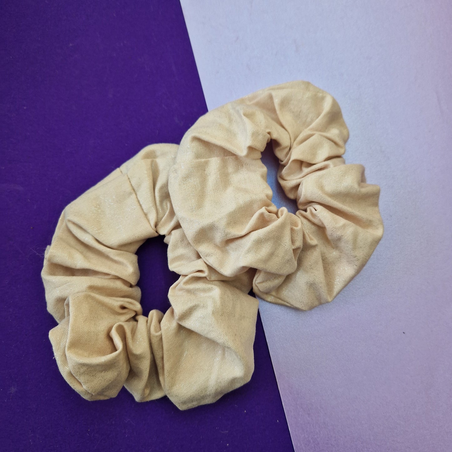 Nude textured glitter hair scrunchie