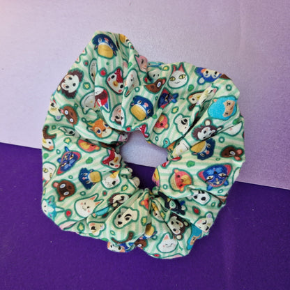 Stripe character cotton hair scrunchie