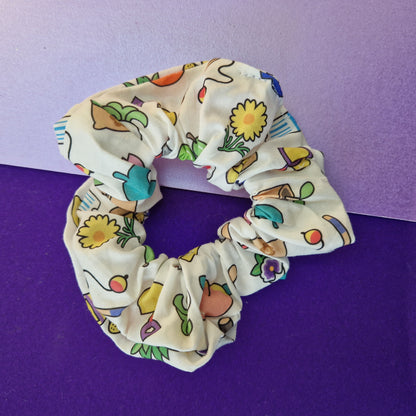Mixed icon cotton hair scrunchie
