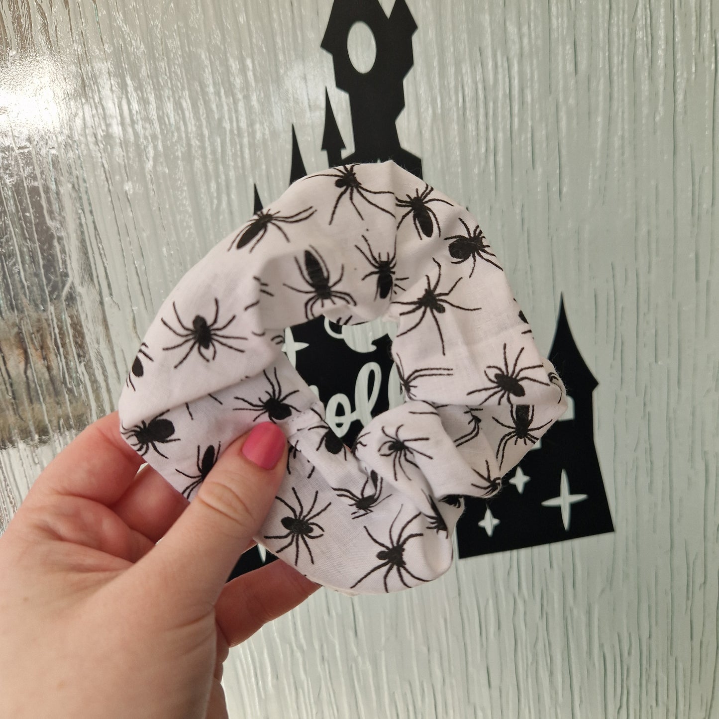 Spider cotton hair scrunchie