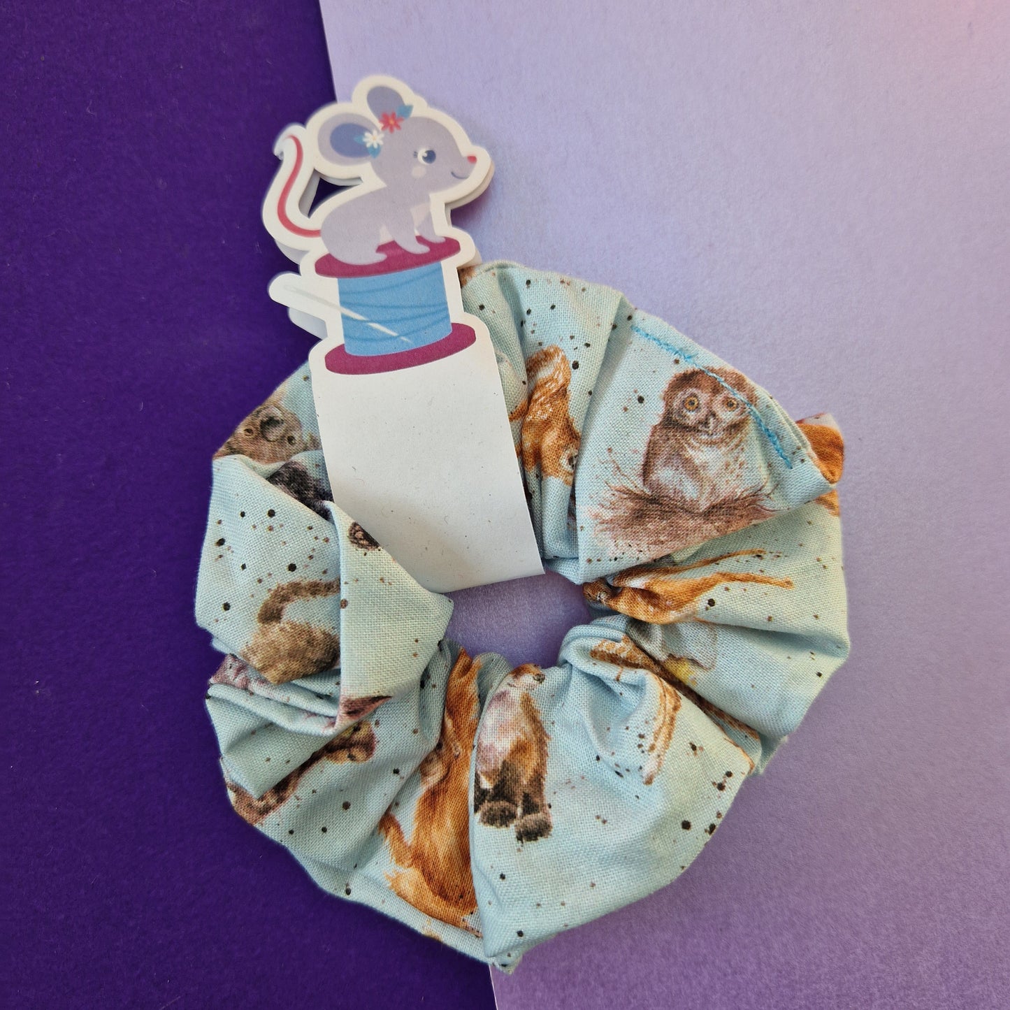 Mixed animal cotton hair scrunchie