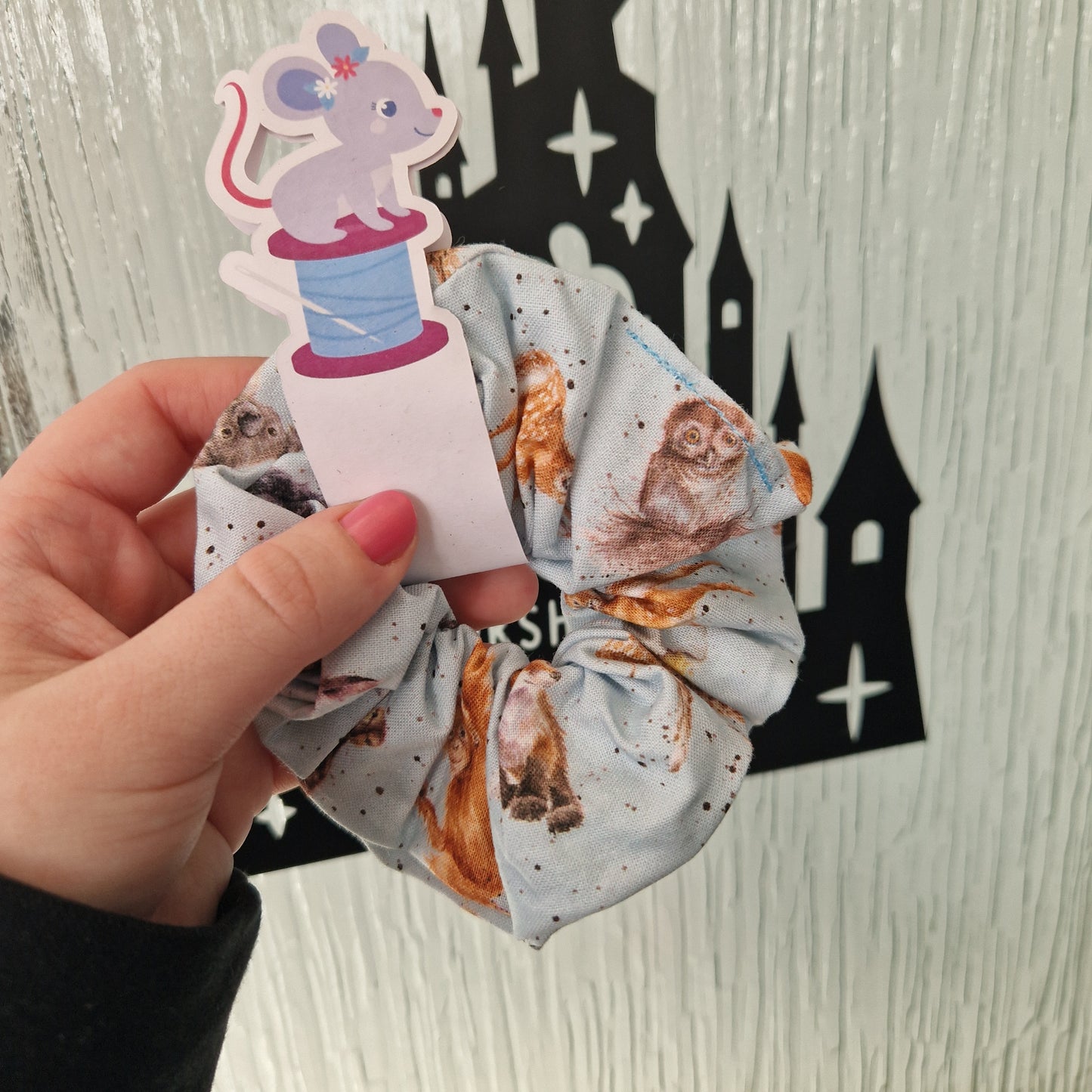 Mixed animal cotton hair scrunchie