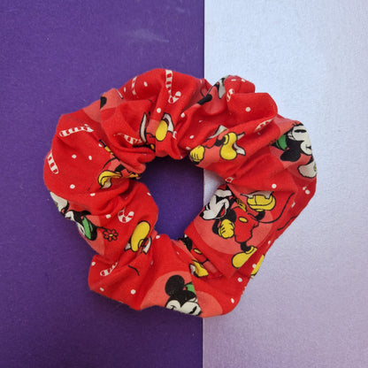 Red mouse cotton hair scrunchie