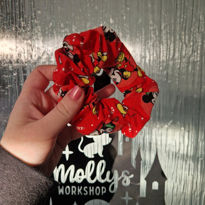 Red mouse cotton hair scrunchie
