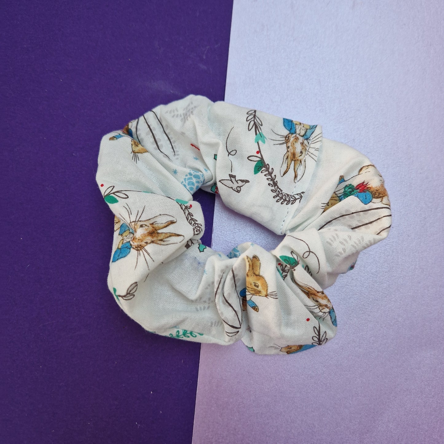 Christmas rabbit cotton hair scrunchie