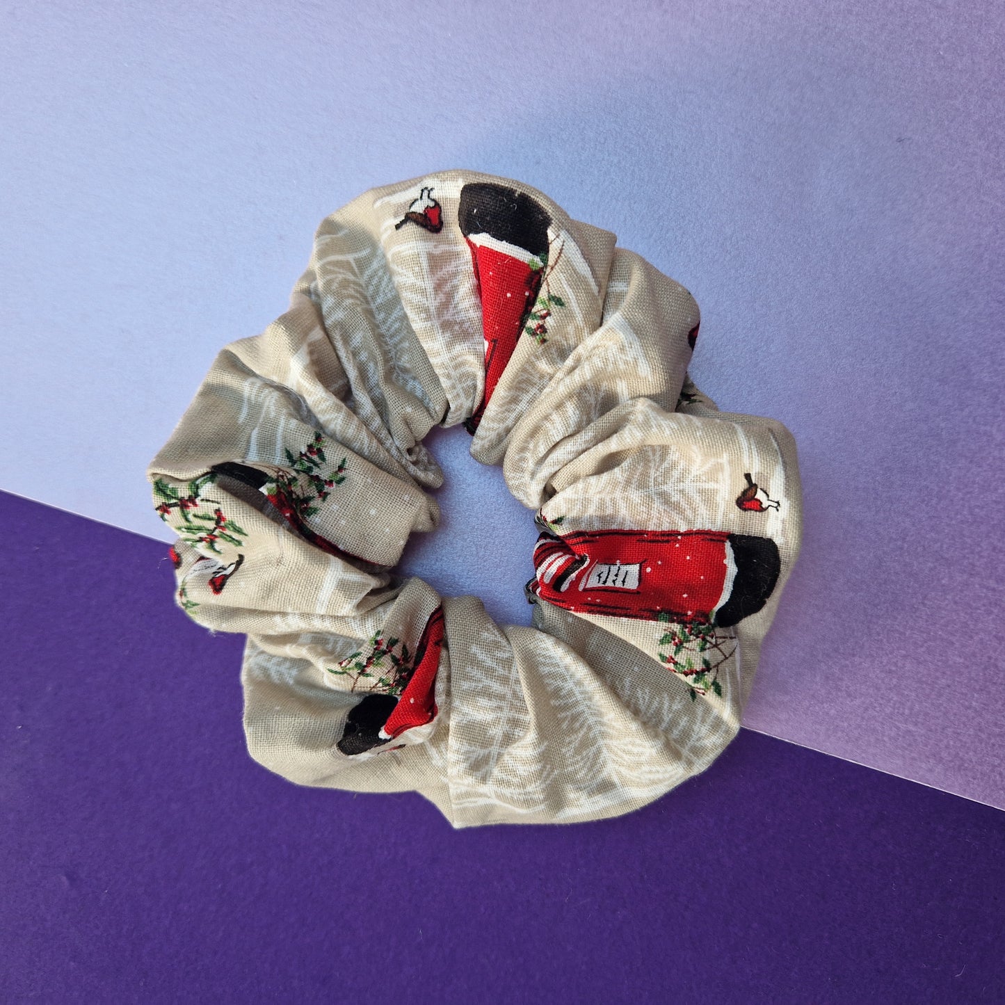 Postbox cotton hair scrunchie