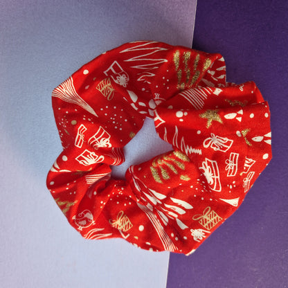 Red gift cotton hair scrunchie