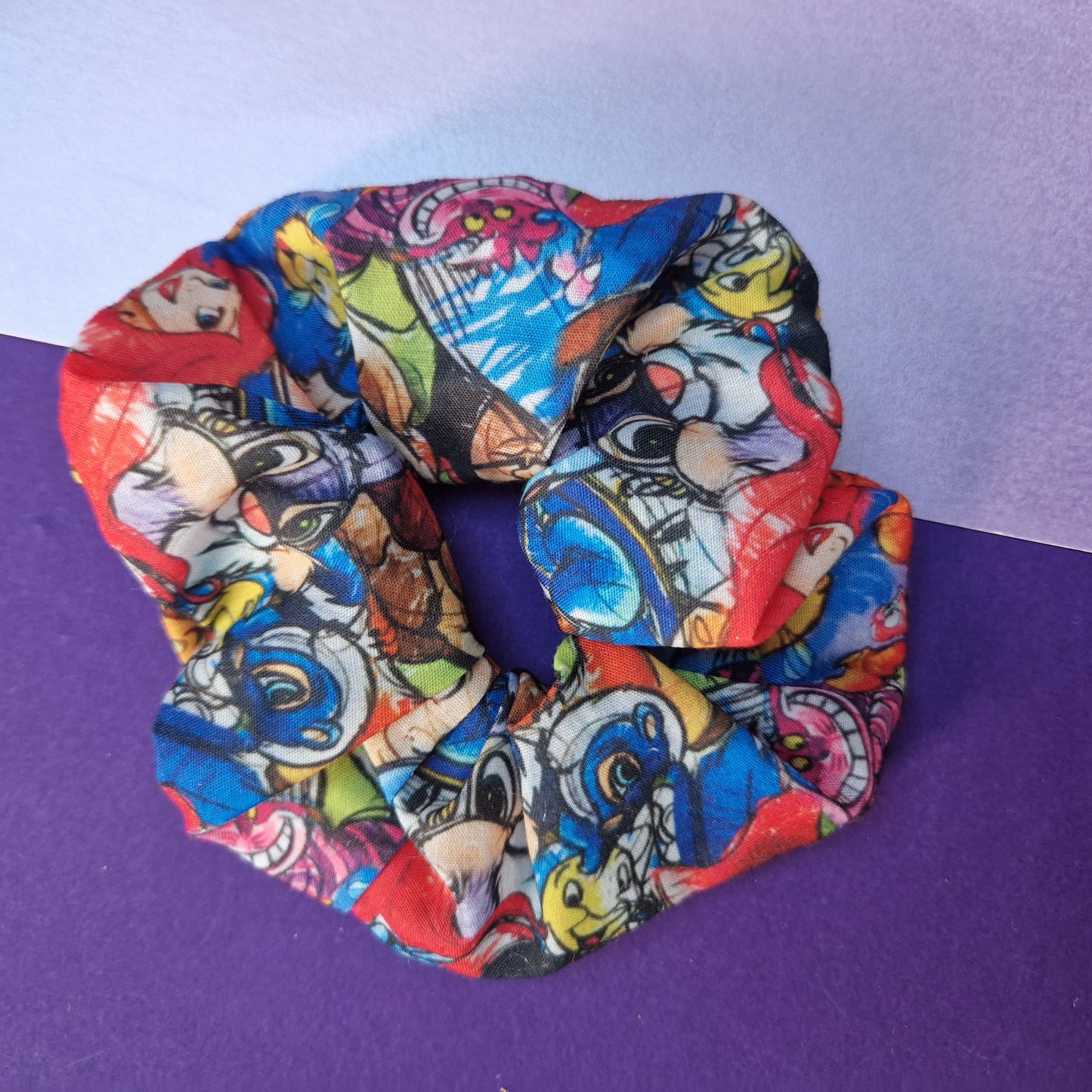 Mixed character cotton hair scrunchie