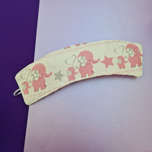 Pink elephant cup blanket for hot or cold drinks