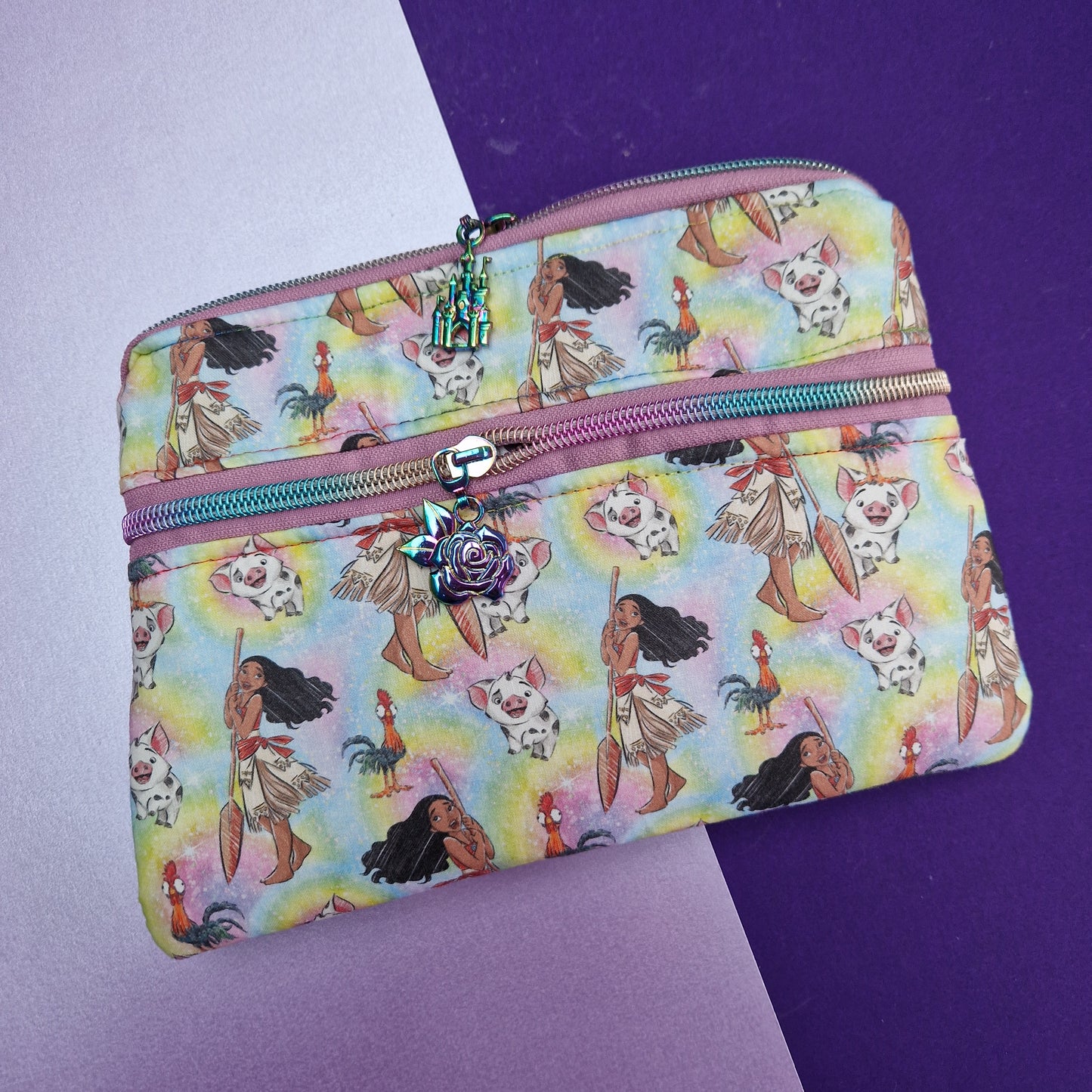 Rainbow Voyagers double zipper pouch