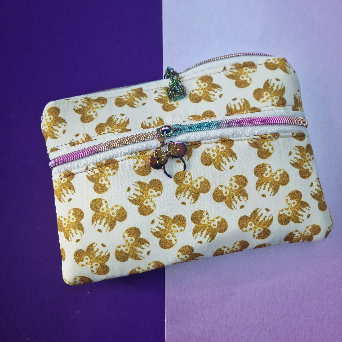 Mouse Castle double zipper pouch