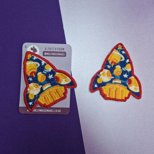 Practically perfect orbitron iron-on embroidered patch