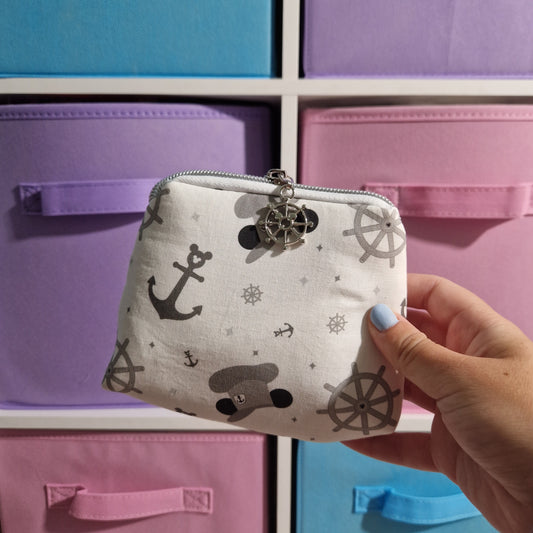 Oh Steamboat Mouse mini triangle shaped pouch cosmetic bag zipper pull