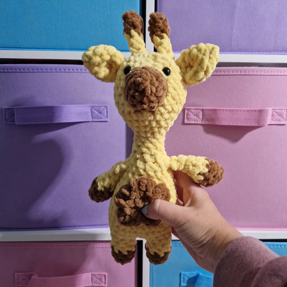 Yellow floral sitting giraffe crochet plushie