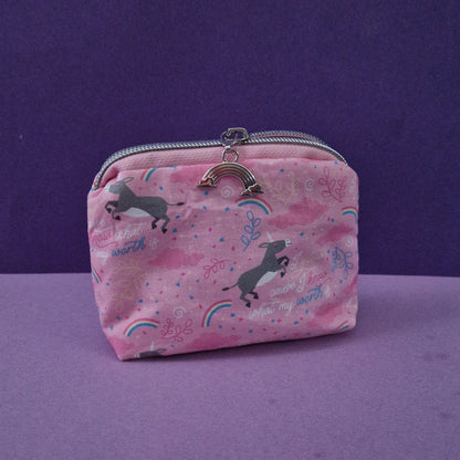 Luisa mini triangle shaped pouch cosmetic bag zipper pull