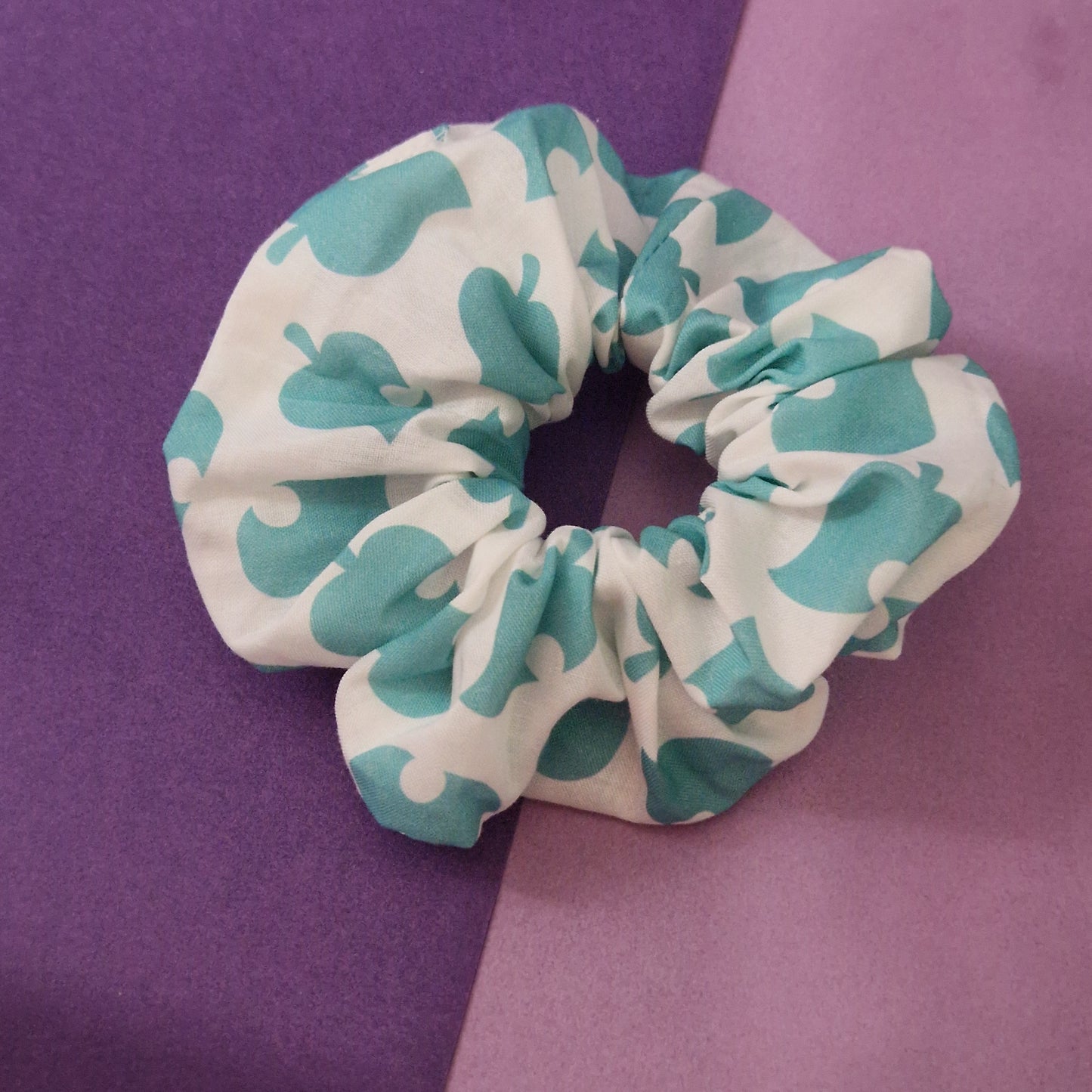 Animal island leaf themed cotton hair scrunchie