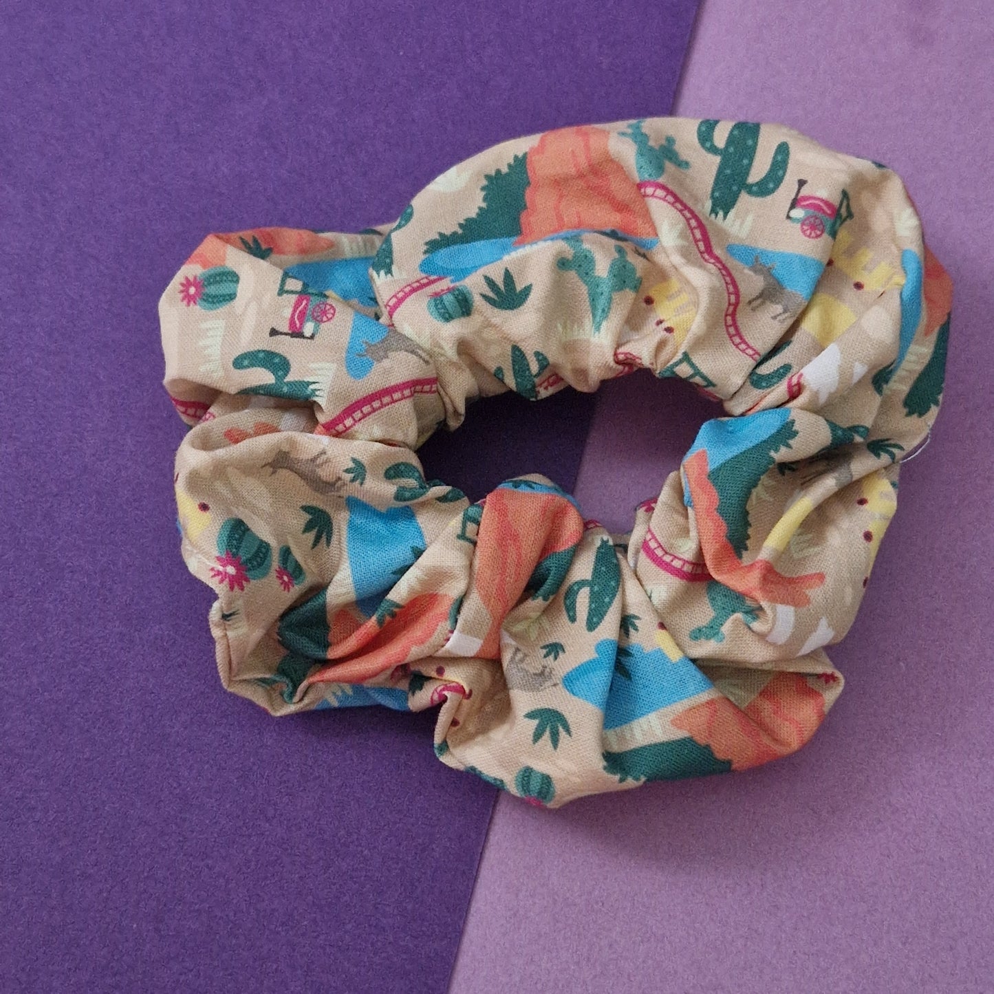 Wildest Ride themed cotton hair scrunchie