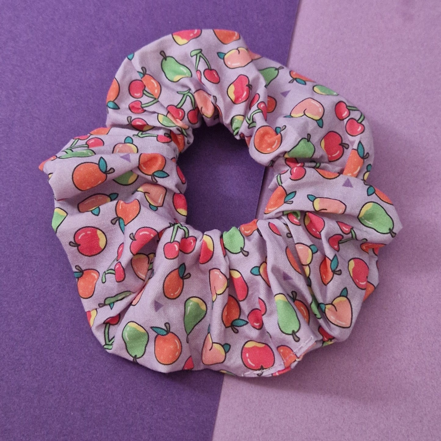 Animal island fruit themed cotton hair scrunchie