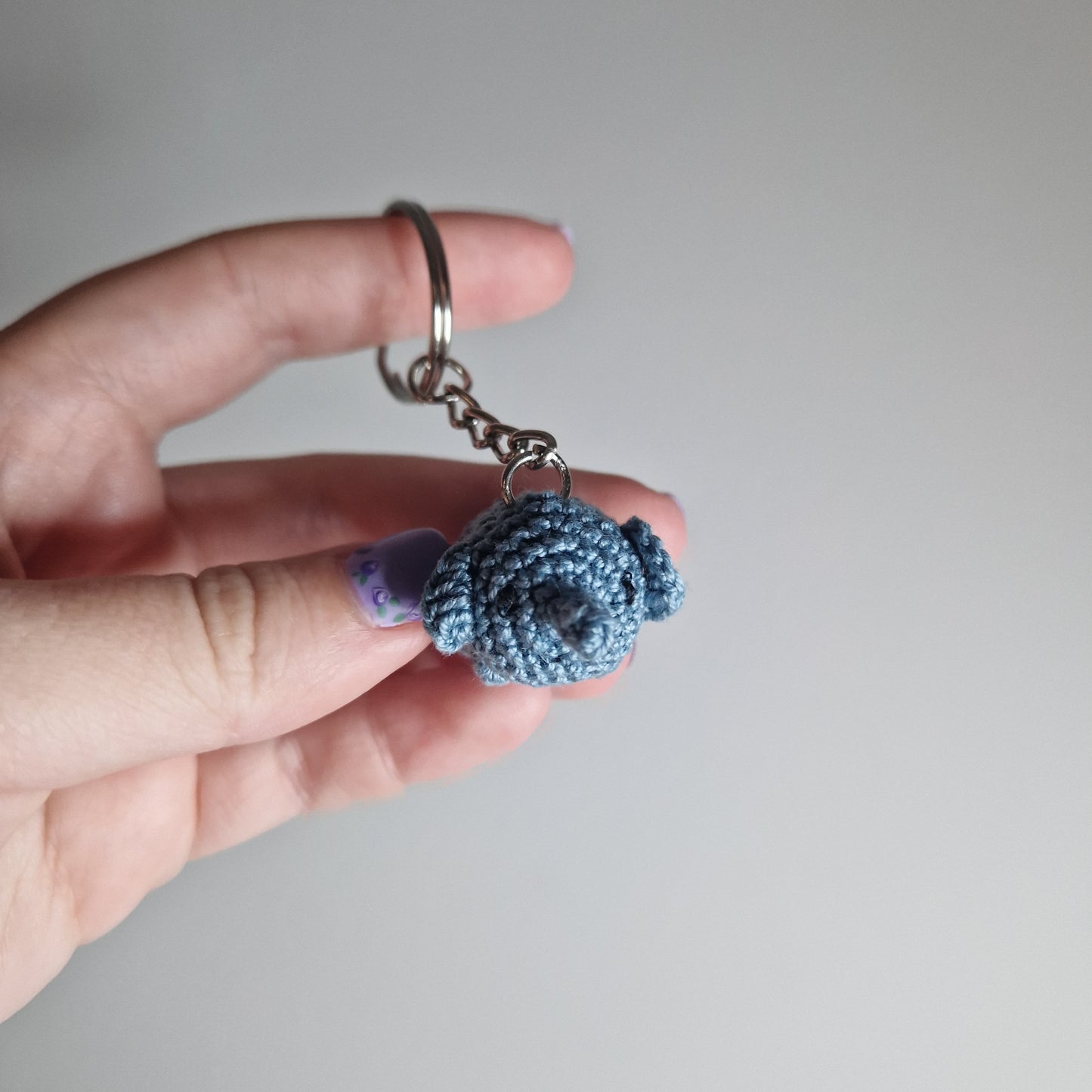 Elephant micro crochet keyring