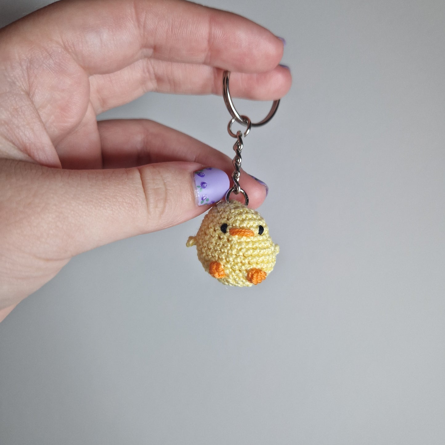 Chick micro crochet keyring