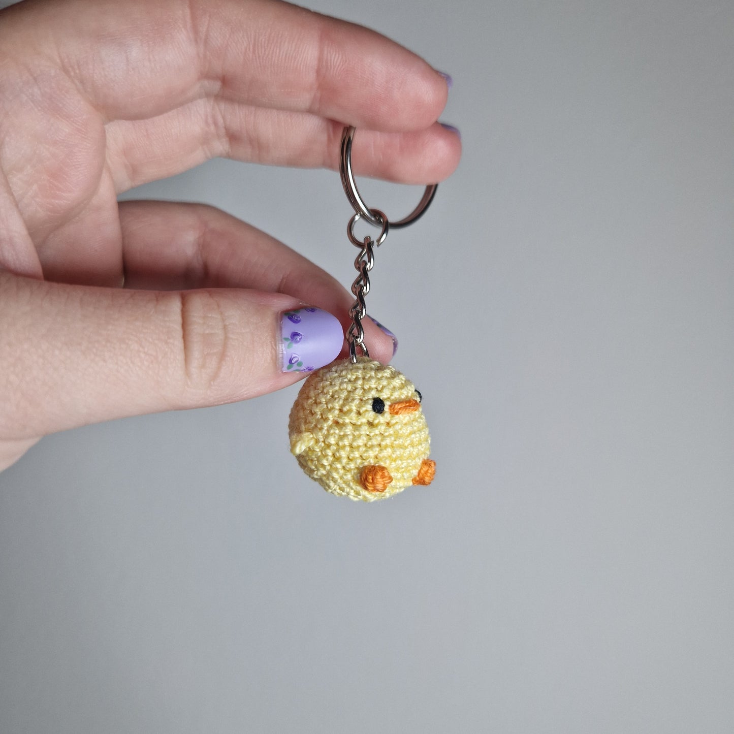 Chick micro crochet keyring