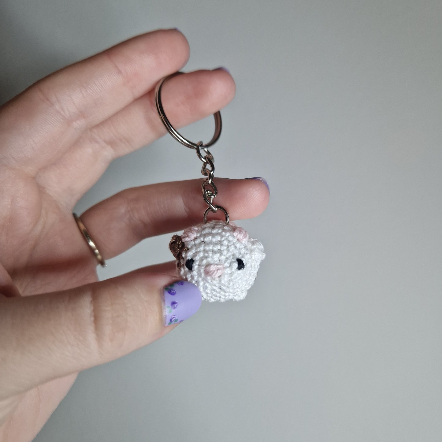 Cow micro crochet keyring