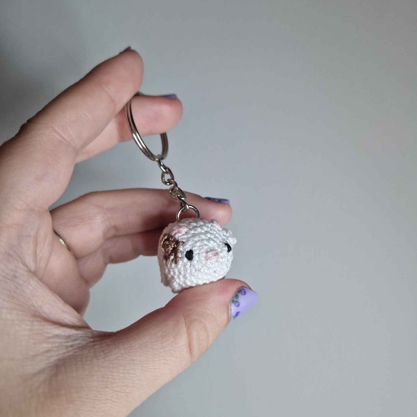 Cow micro crochet keyring