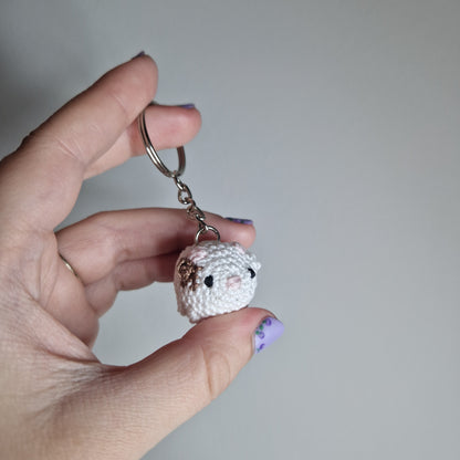 Cow micro crochet keyring
