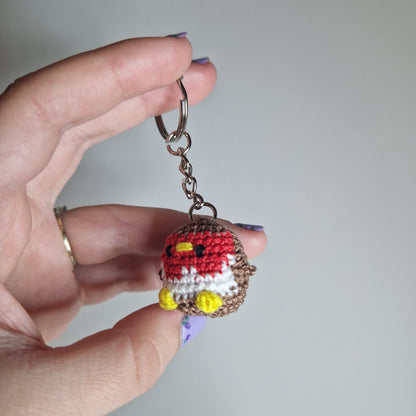 European Red Robin micro crochet keyring