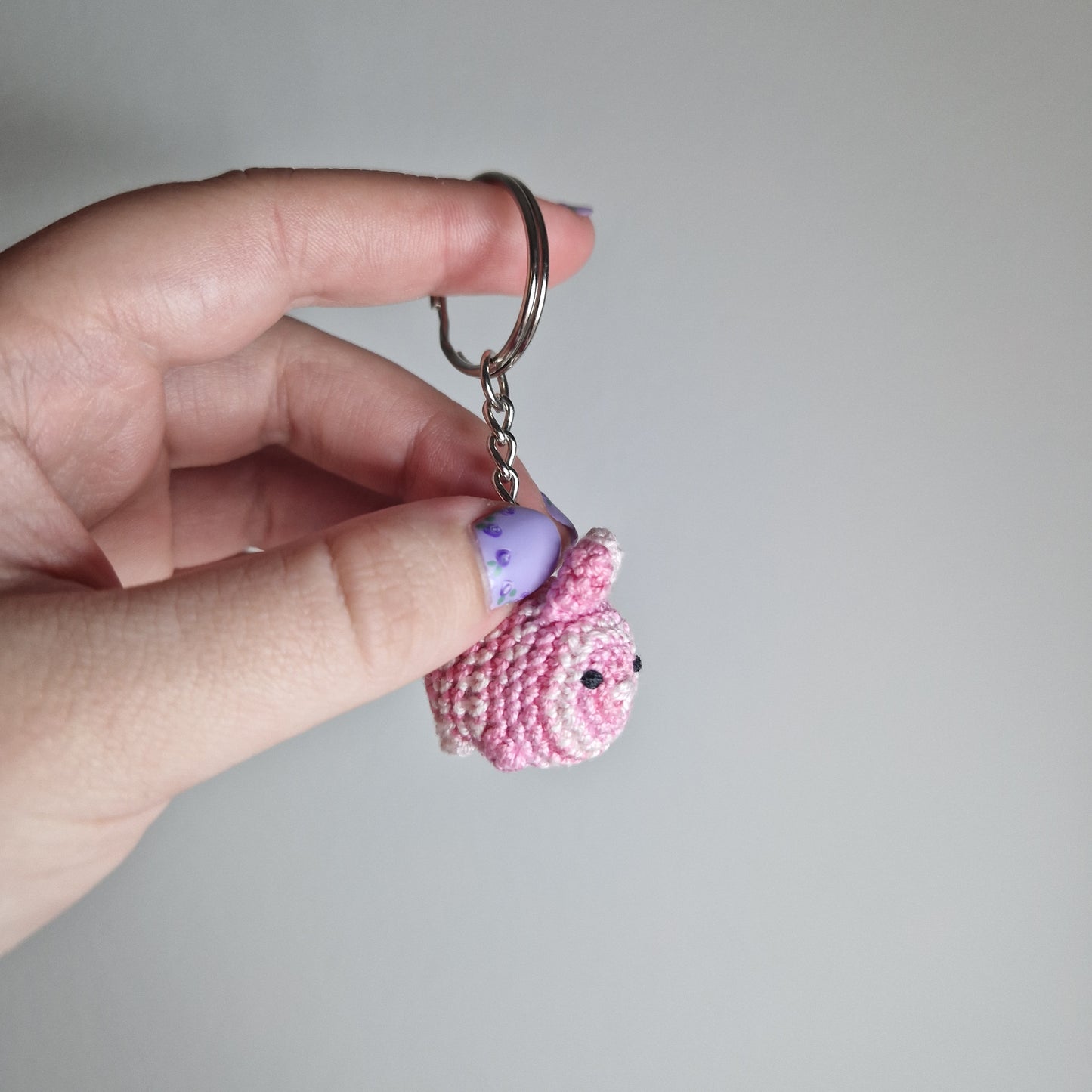 Bunny rabbit micro crochet keyring