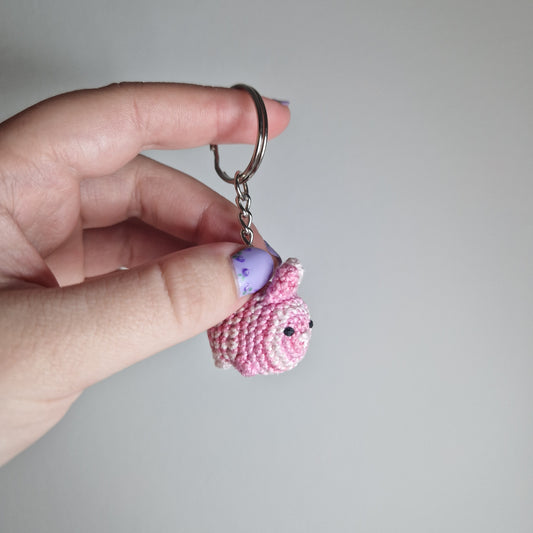 Bunny rabbit micro crochet keyring