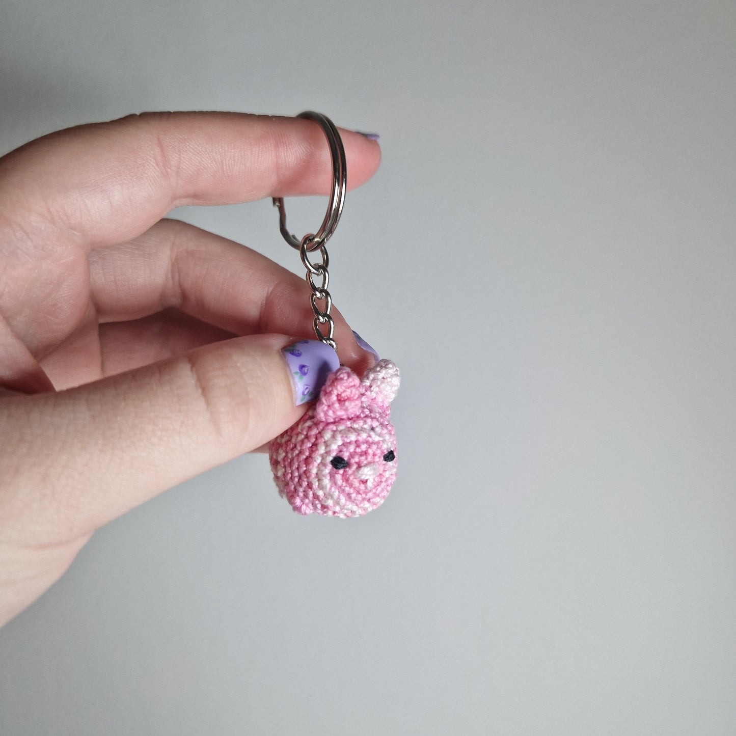 Bunny rabbit micro crochet keyring