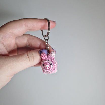 Bunny rabbit micro crochet keyring
