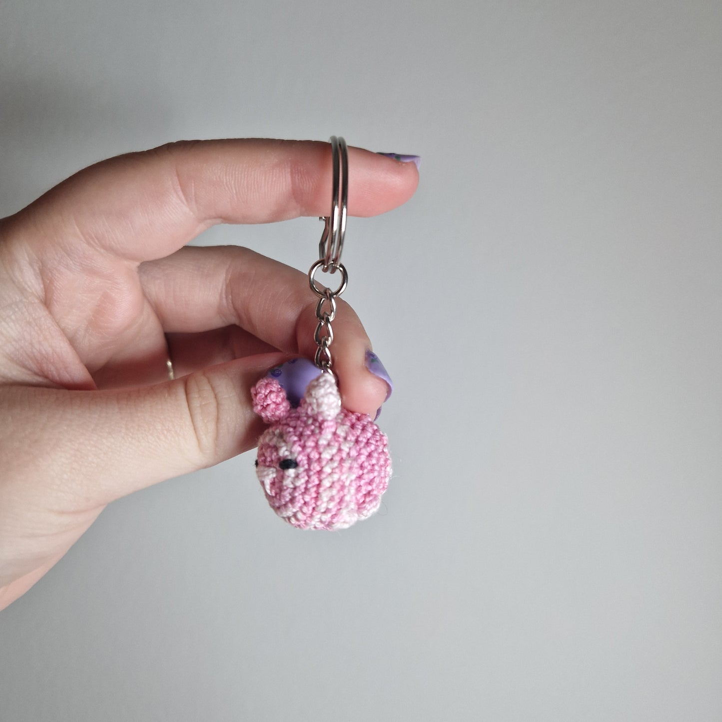 Bunny rabbit micro crochet keyring