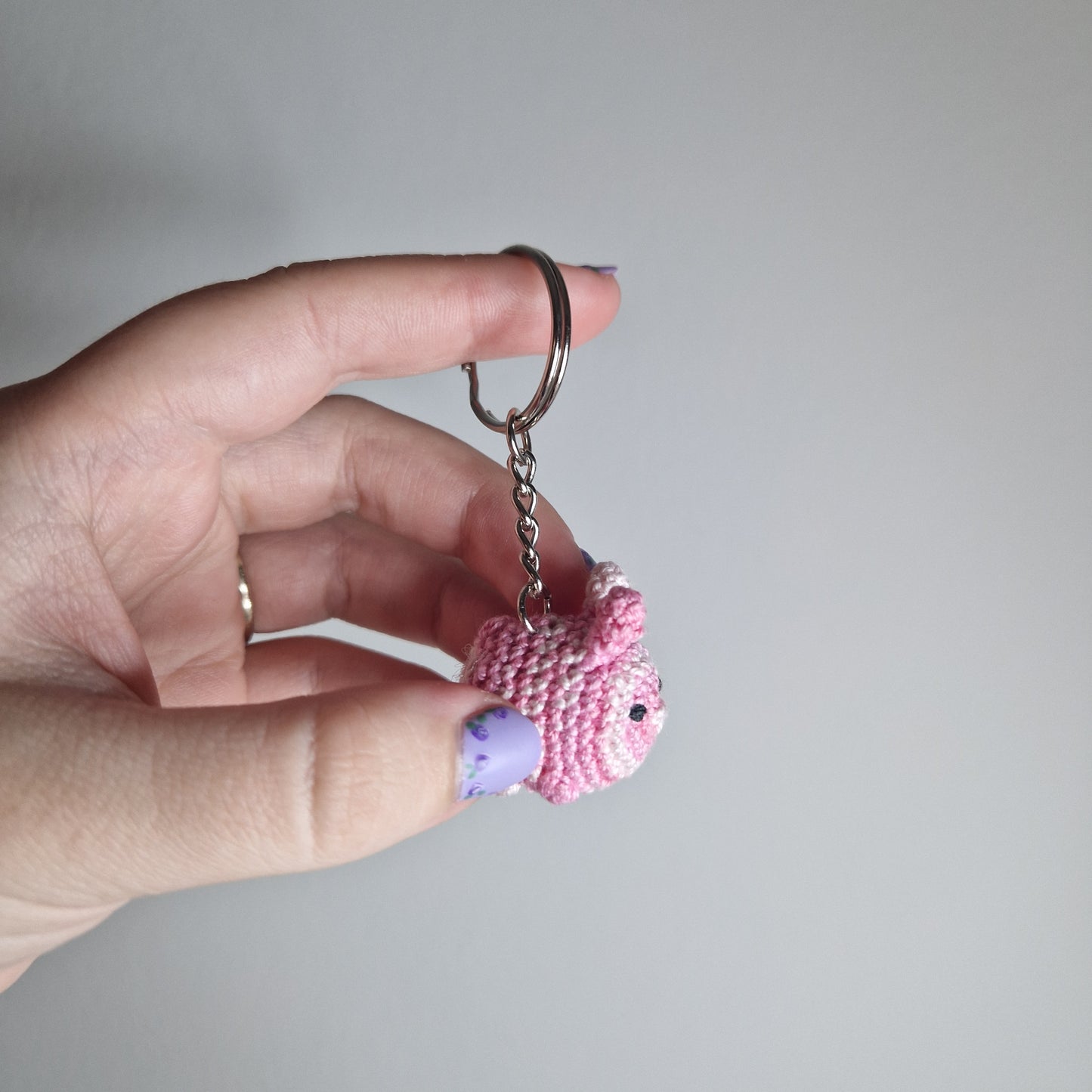 Bunny rabbit micro crochet keyring