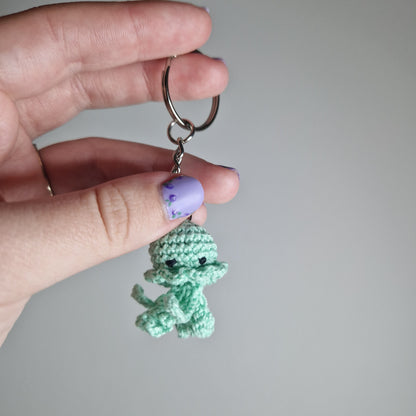 Jellyfish micro crochet keyring