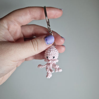 Jellyfish micro crochet keyring